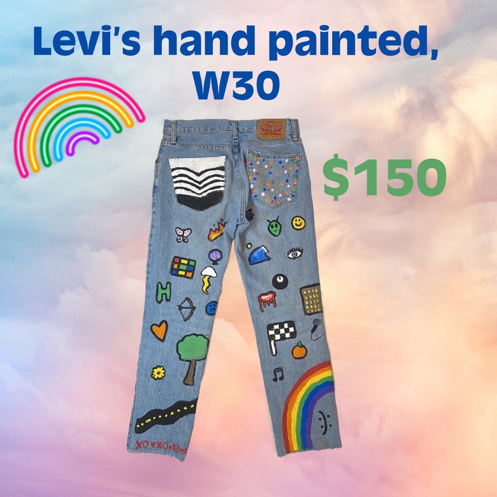 Levi’s hand painted, W30, great condition, bright and beautiful!